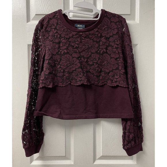 Anthropologie Tops - Maeve Anthropologie Womens Lace Blouse Burgundy M